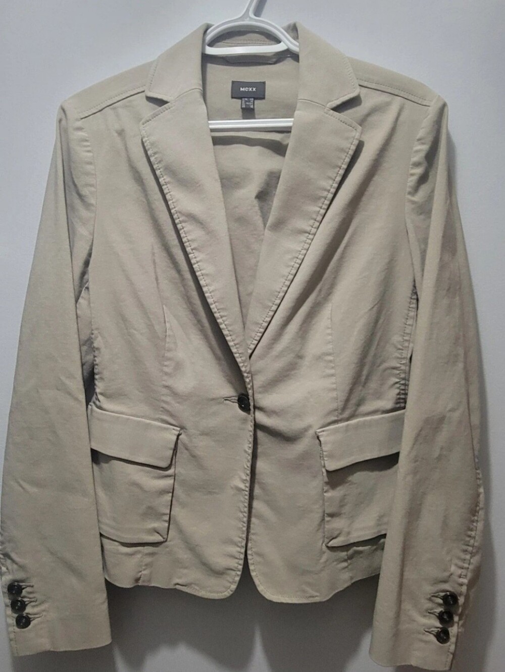 Mexx Light Beige Single-Button Women's Blazer Size 10 (1033)